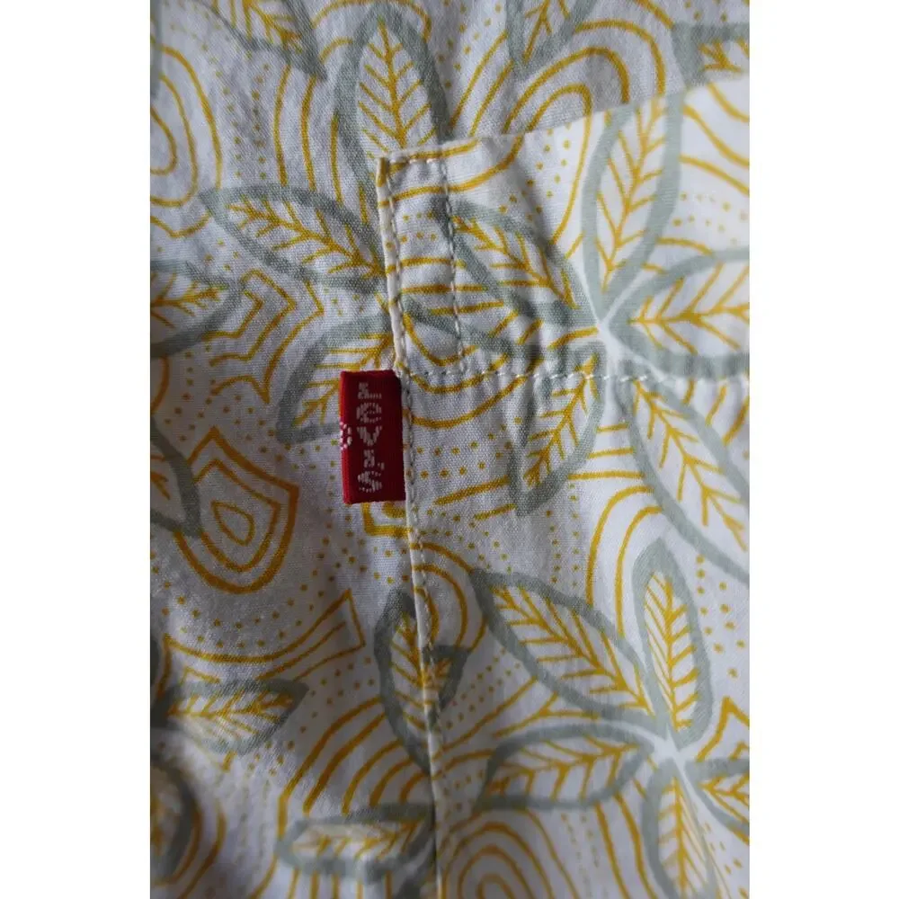Levis Shirt Mens Medium Floral Relaxed Fit Short Sleeve‎ Casual Tropical Light